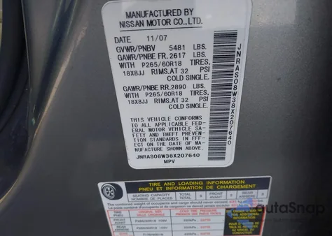 2008 Infiniti Fx35 from USA, damaged, VIN JNRAS08W38X207640